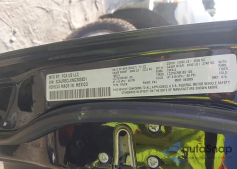 2022 Ram 2500 Tradesman 4X4 6'4 Box из США, поврежденный, VIN 3C6UR5CLXNG383451